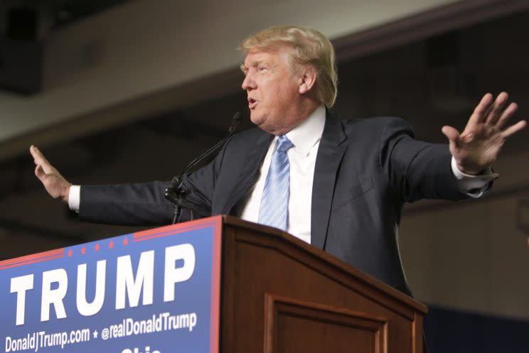 Donald Trump speaks at a rally in Columbus, Ohio, Nov. 23, 2015. (Photo: Jay LaPrete/Reuters)