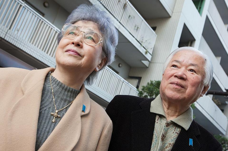 Shigeru Yokota y su esposa Sakie, padres de Megumi, en 2011.