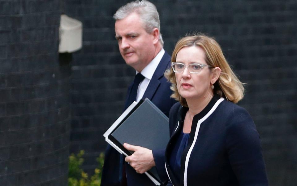 Home Secretary Amber Rudd arrives at Downing Street - Credit: DANIEL LEAL-OLIVAS/AFP