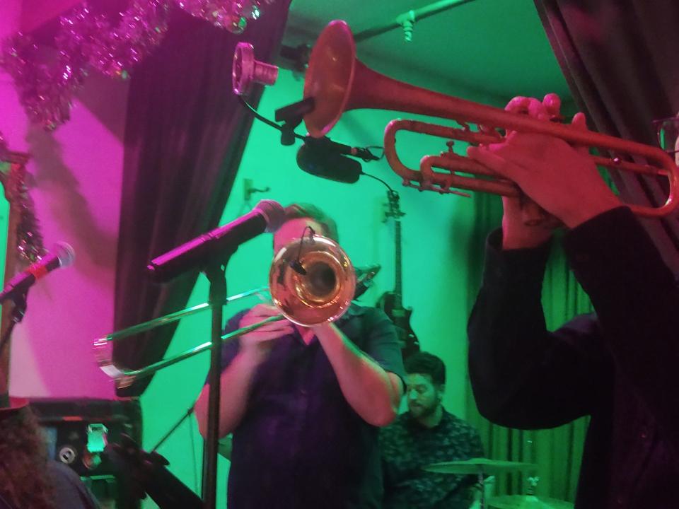 The Ocean Avenue Stompers: Ian Gray, trombone, Joe Gullace, trumpet