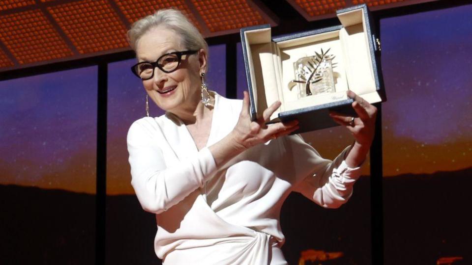 Meryl Streep, 'Palme d'Or d'Honneur', the Honorary Golden Palm award attends the 'Le Deuxieme Acte' (The Second Act) screening and opening ceremony of the 77th annual Cannes Film Festival, in Cannes, France, 14 May 2024