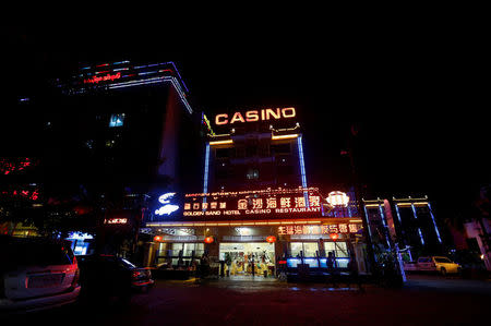 A Chinese Restaurant, Hotel and Casino was seen at the Preah Sihanoukville province, Cambodia September 27, 2017.REUTERS/Samrang Pring