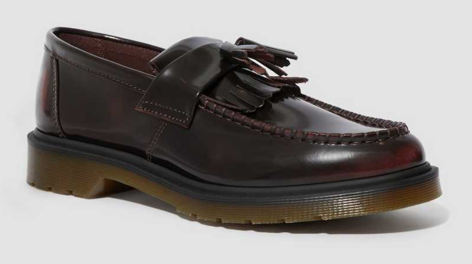 Dr. Marten’s Adrian Arcadia Leather Tassel Loafers in Cherry Red