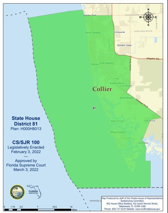 Florida House of Representatives District 81 map.