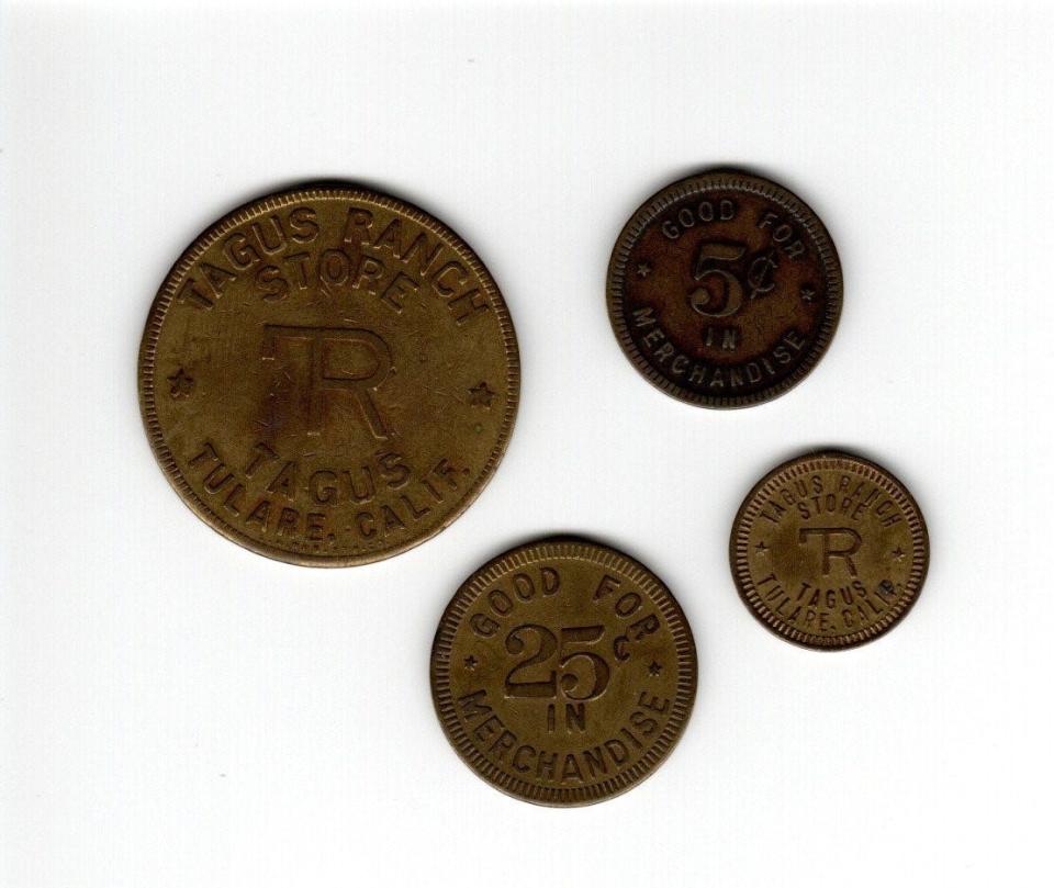 Tagus coins were money that was used as specie in the company store