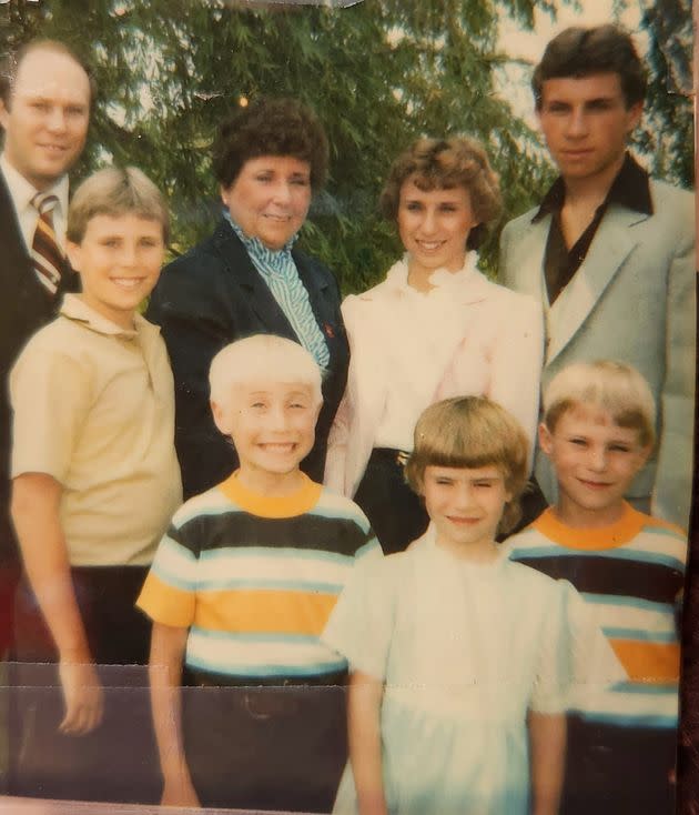 The author (back row, second from right) with her family in 1983. 