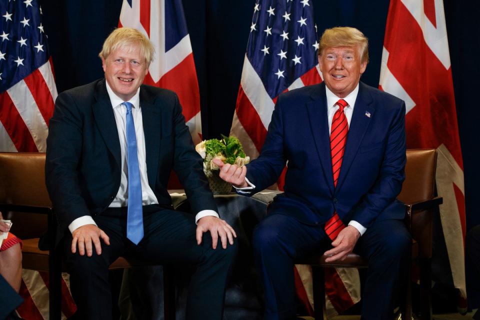 Boris Johnson and Donald Trump together in 2019 (AP)