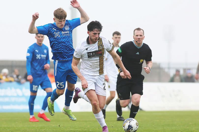 Peterhead 2-1 Dumbarton (SPFL League Two, 4 May 2024): Michael Ruth on the charge