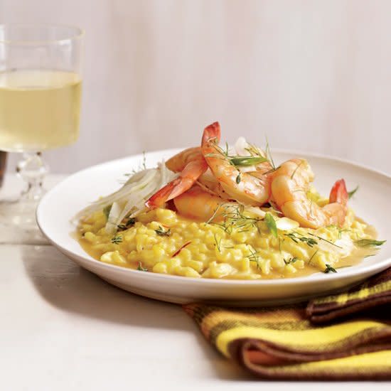 Shrimp with Saffron Rice and Fennel Salad