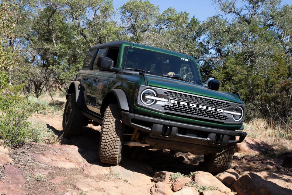 Ford Motor Co. offers the Bronco Off-Roadeo adventure to new Bronco owners for free and now, for the first time, non-Bronco owners who want to climb rocks and scale obstacles. These images were taken at Grey Wolf Ranch in Horseshoe Bay, Texas.