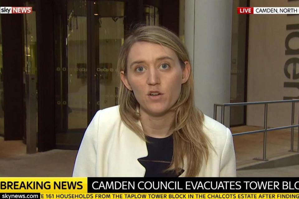 Evacuation: Video grab taken from Sky News of Camden Council Leader Georgia Gould (Sky news)