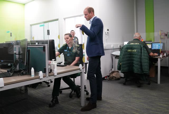 <p>Joe Giddens - WPA Pool/Getty</p> Prince William in Milton Keynes on Wednesday