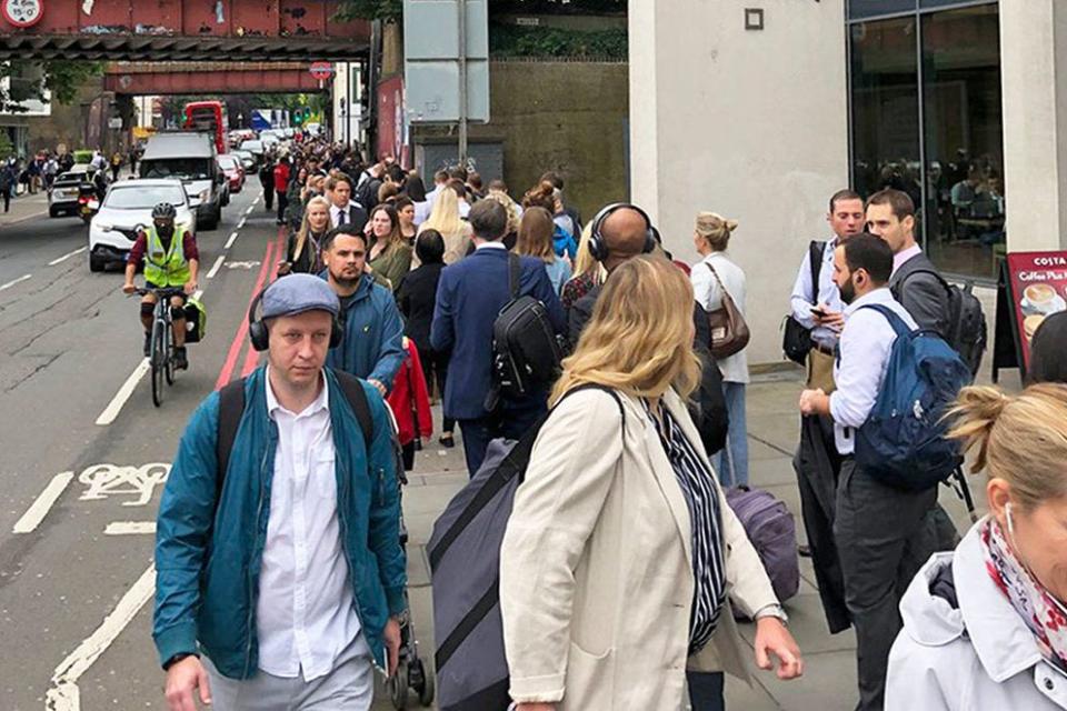 Commuters faced long queues for a second day in a row. (Tim Rye/PA )