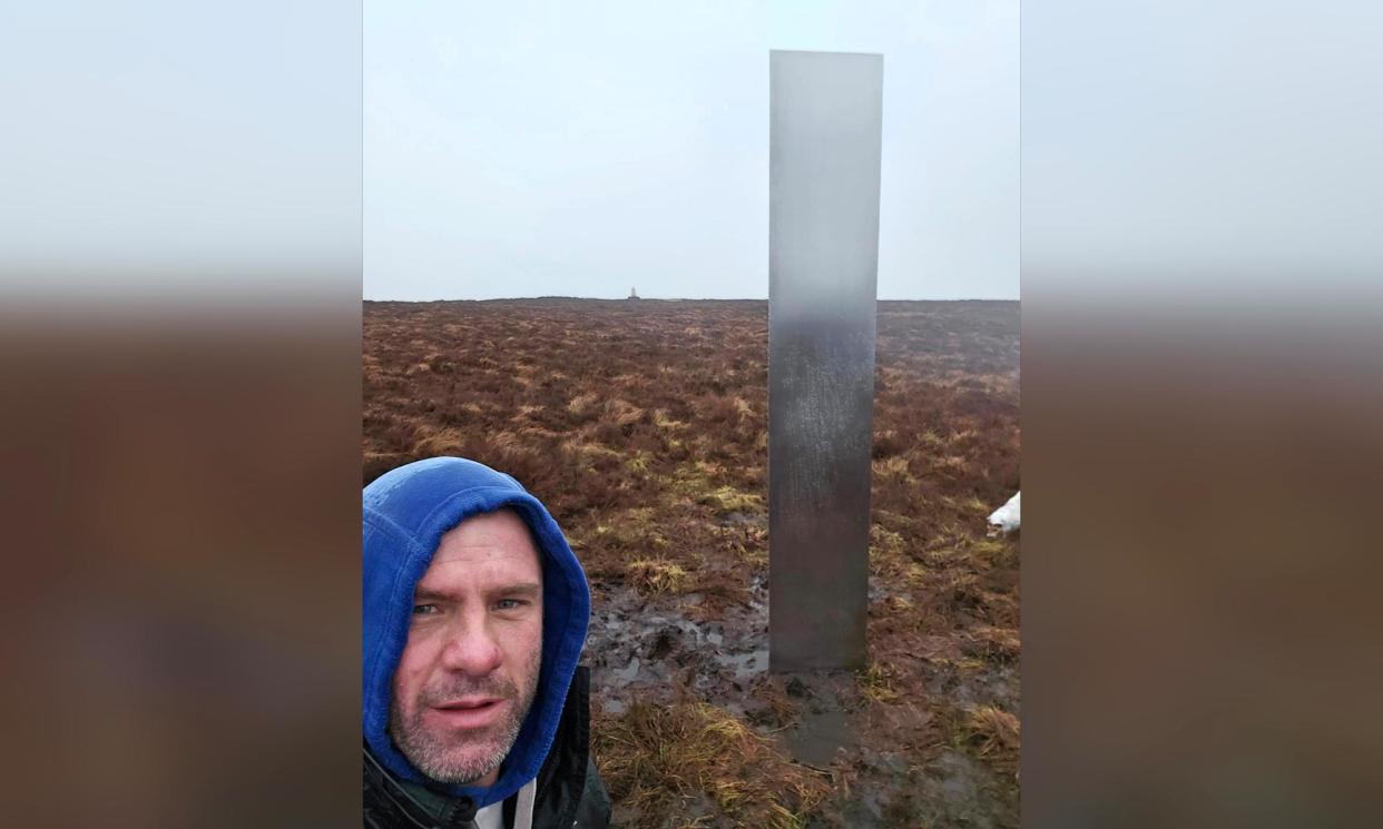 <span>Craig Muir, a Welsh builder, who spotted what he assumed was ‘some sort of a UFO’ at the summit of Hay Bluff hill in Powys.</span><span>Photograph: Craig Muir/PA</span>