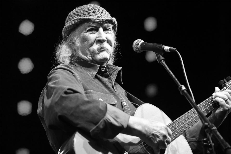 Rock and Roll Hall of Fame member David Crosby, founder of The Byrds and Crosby, Stills and Nash, performs onstage during the One 805 Kick Ash Bash benefiting First Responders at Bella Vista Ranch & Polo Club on February 25, 2018 in Carpinteria, California.