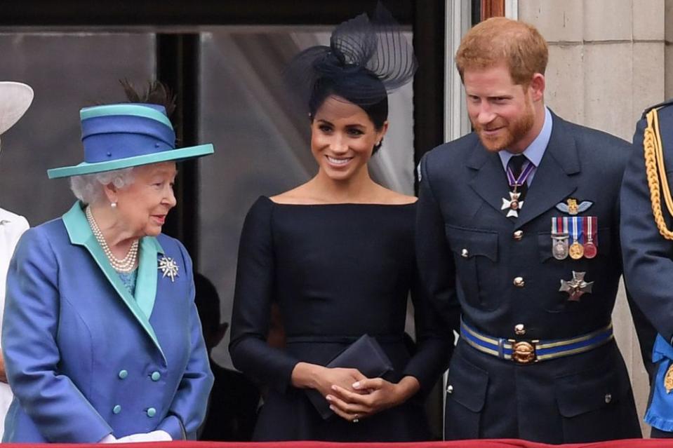 Queen Elizabeth, Meghan Markle and Prince Harry