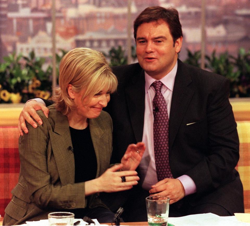 Phillips pictured with her GMTV co-host Eamonn Holmes in 1999 (PA)