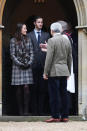<p>Pippa went to church with the Duke and Duchess of Cambridge and her husband-to-be while dressed in a muted tweet coat and suede knee-high boots. <i>[Photo: Getty]</i> </p>