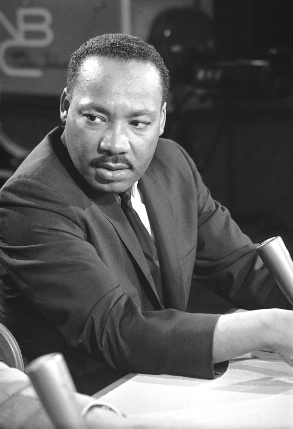 Martin Luther King Jr. is shown just before a television program in Washington, Aug. 13, 1957. The president of the Southern Christian Leadership Conference discussed the current racial situation on NBC's "Meet the Press" program.