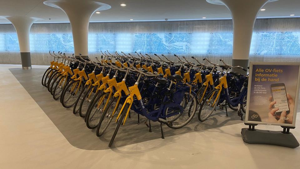 bikes at Amsterdam's underwater bicycle parking garage