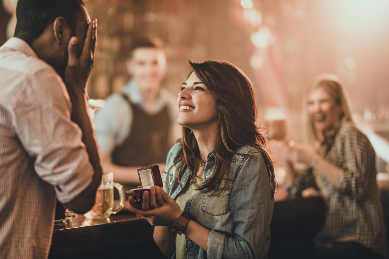 Women are traditionally 'allowed' to propose to their partners in a leap year (Getty)