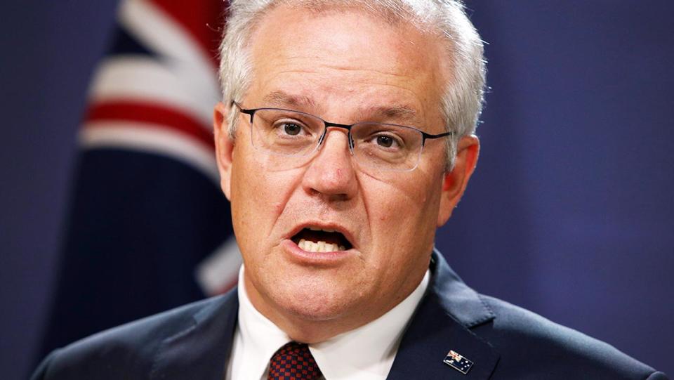 Scott Morrison, pictured here speaking during a press conference in Sydney.