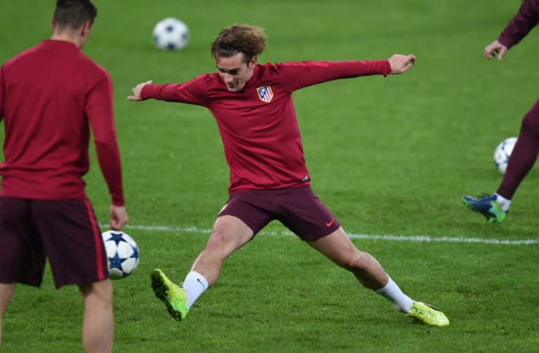 Antoine Griezmann will spearhead the Atletico Madrid attack against Bayer Leverkusen