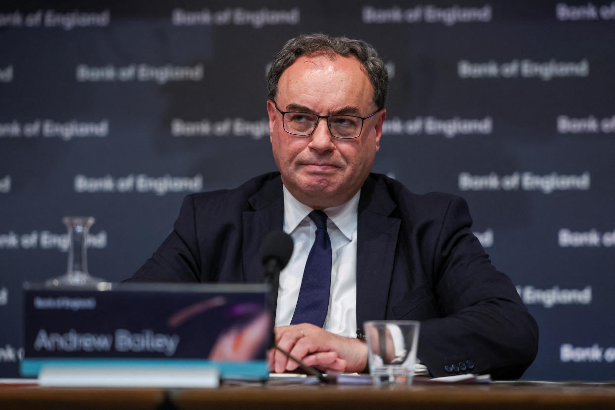 inflation The Governor of the Bank of England, Andrew Bailey, attends a press conference in London, Britain, May 11, 2023. REUTERS/Henry Nicholls/Pool