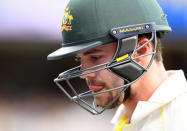 Australia's Travis Head reacts after his dismissal on day three of the second test match between Australia and India at Perth Stadium in Perth, Australia, December 16, 2018. AAP/Dave Hunt/via REUTERS