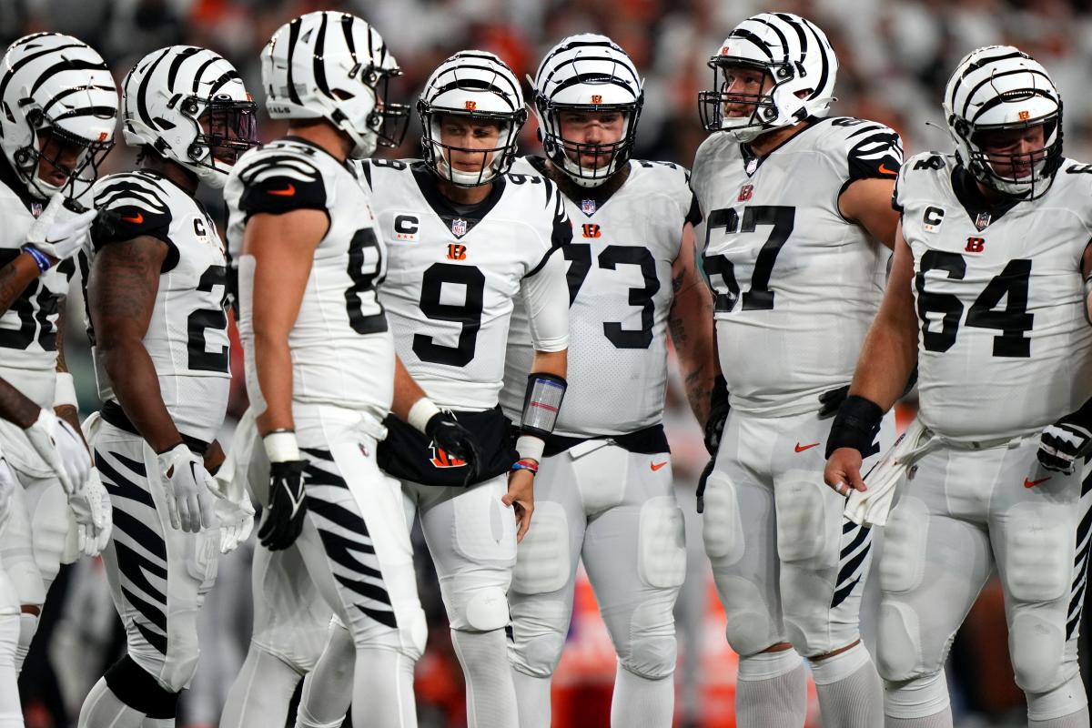 PITTSBURGH, PA - NOVEMBER 20: A photo of a Cincinnati Bengals Color Rush  helmet during the national football league game between the Cincinnati  Bengals and the Pittsburgh Steelers on November 20, 2022