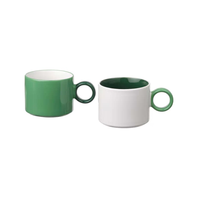 PIGGÅL Mug, white/green