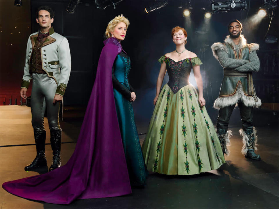 The original Broadway cast: John Riddle as Hans, Caissie Levy as Elsa, Patti Murin as Anna, Jelani Alladin as Kristoff. (Photo: Andrew Eccles/Disney Theatrical Group)