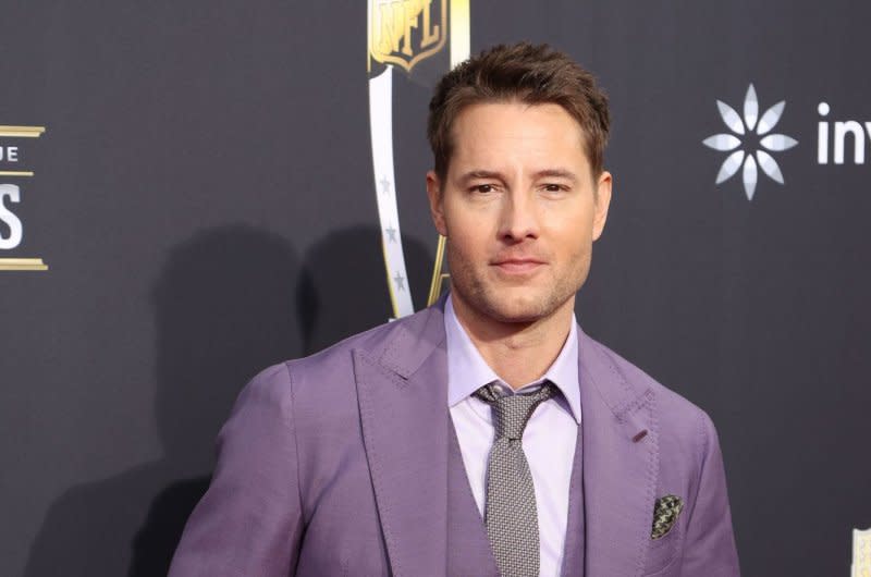 Justin Hartley attends the NFL Honors event in February. File Photo by James Atoa/UPI