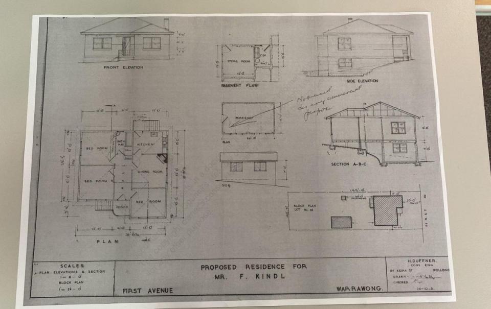 The original floor plan of an iconic half-house in North Warrawong, NSW