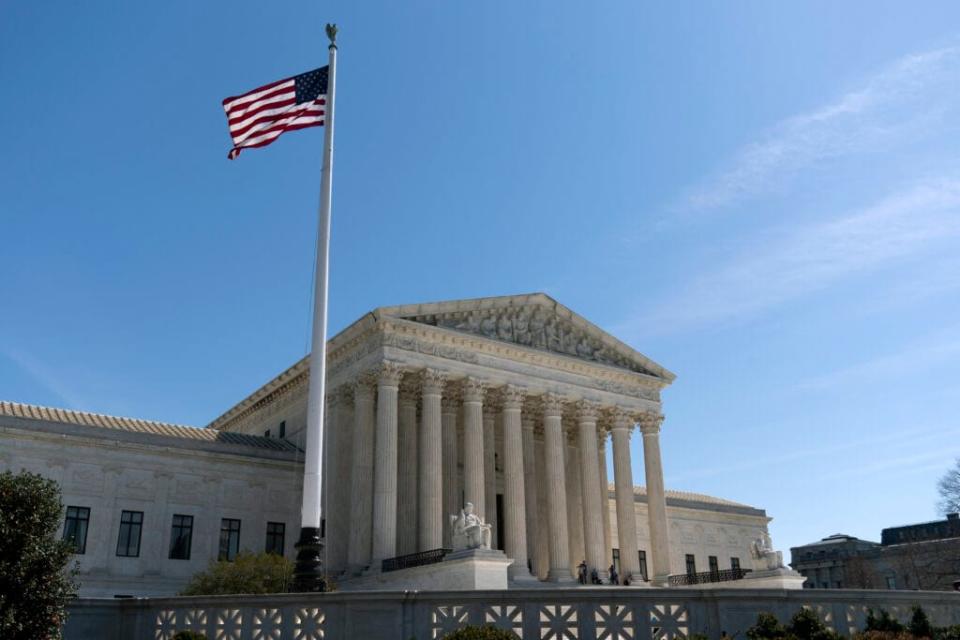 The U.S. Supreme Court is seen, Friday, March 18, 2022, in Washington. ( AP Photo/Jose Luis Magana)