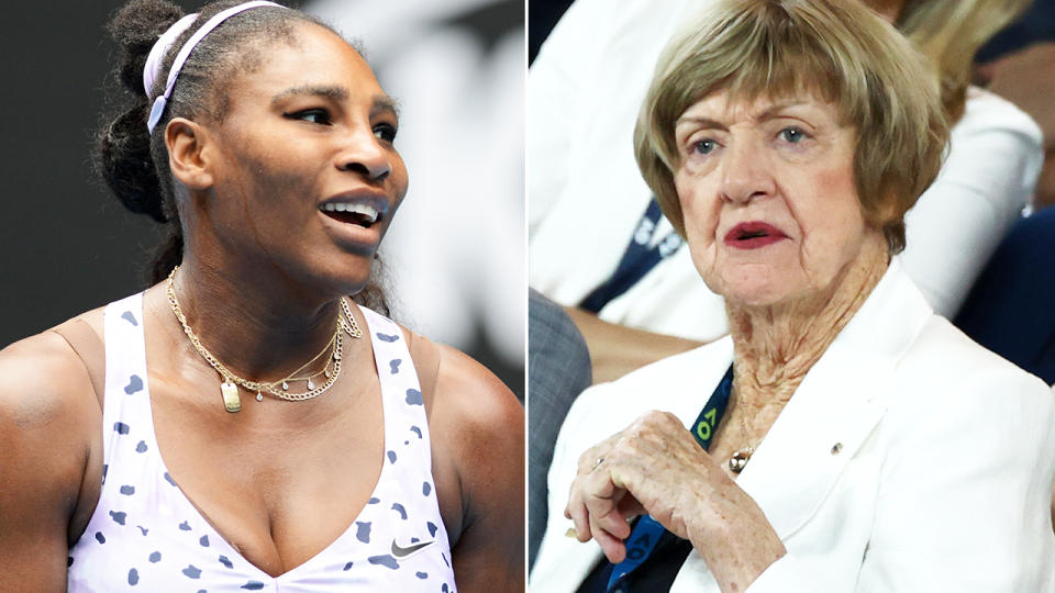 Serena Williams and Margaret Court, pictured here at the Australian Open.