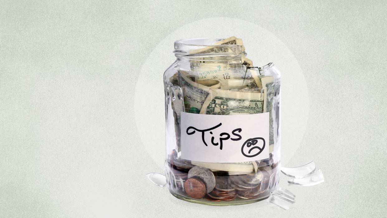 a glass jar with coins inside