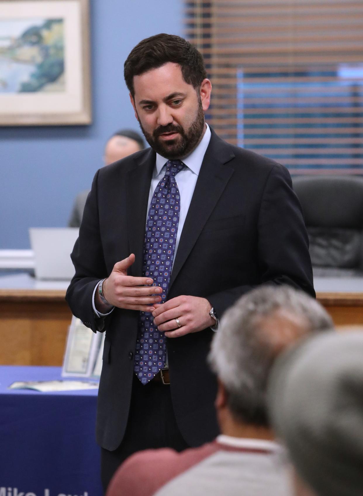 Rep. Mike Lawler talks with his constituents during his Mobile Office Hours event at Haverstraw Village Hall Feb. 22, 2024.