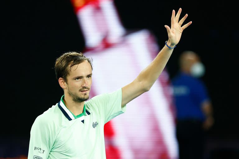 Una celebración tranquila de Daniil Medvedev, muy diferente a como estuvo su ánimo durante la semifinal contra Stefanos Tsitsipas.