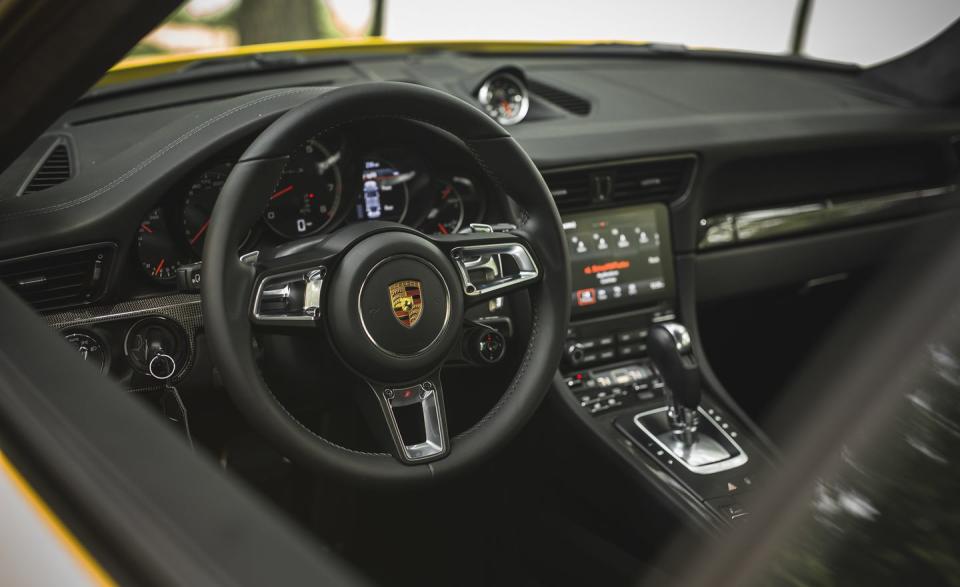 <p>To ensure stopping power commensurate with its accelerative capabilities, Porsche fits the Turbo S with its third-generation Porsche Ceramic Composite Brake (PCCB) system as standard (it's optional on the non-S Turbo).</p>