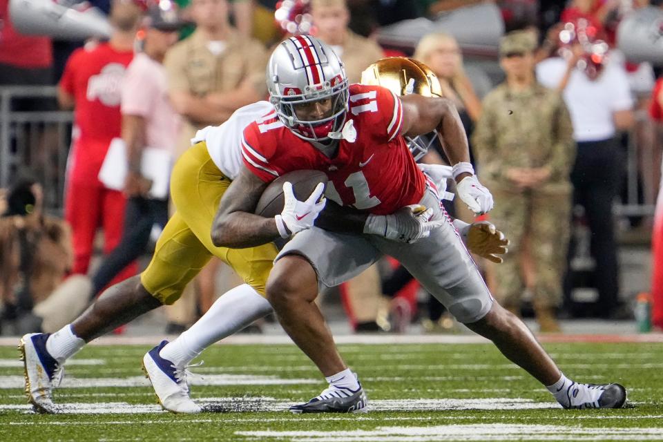 Despite playing just three games in 2022, Ohio State wide receiver Jaxon Smith-Njigba will be a first-round pick.