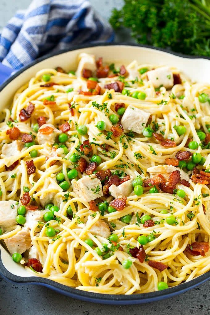 Leftover Turkey Pasta Carbonara