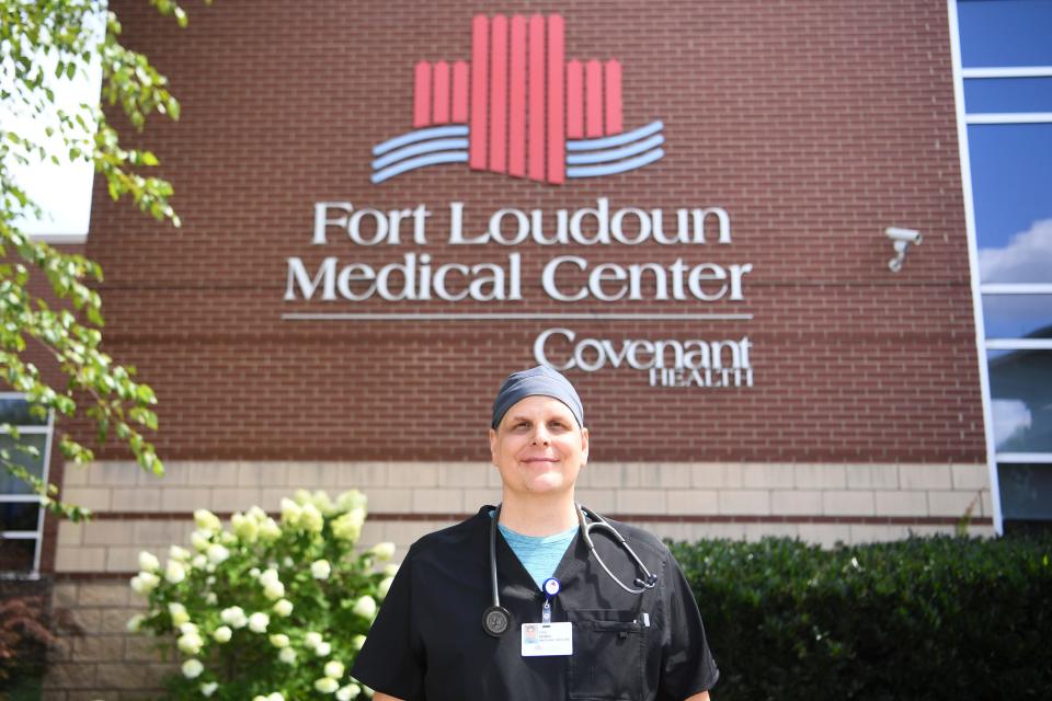 Dr. Erik Geibig, Emergency Department Director at Fort Loudoun Medical Center, outside the hospital July 22.