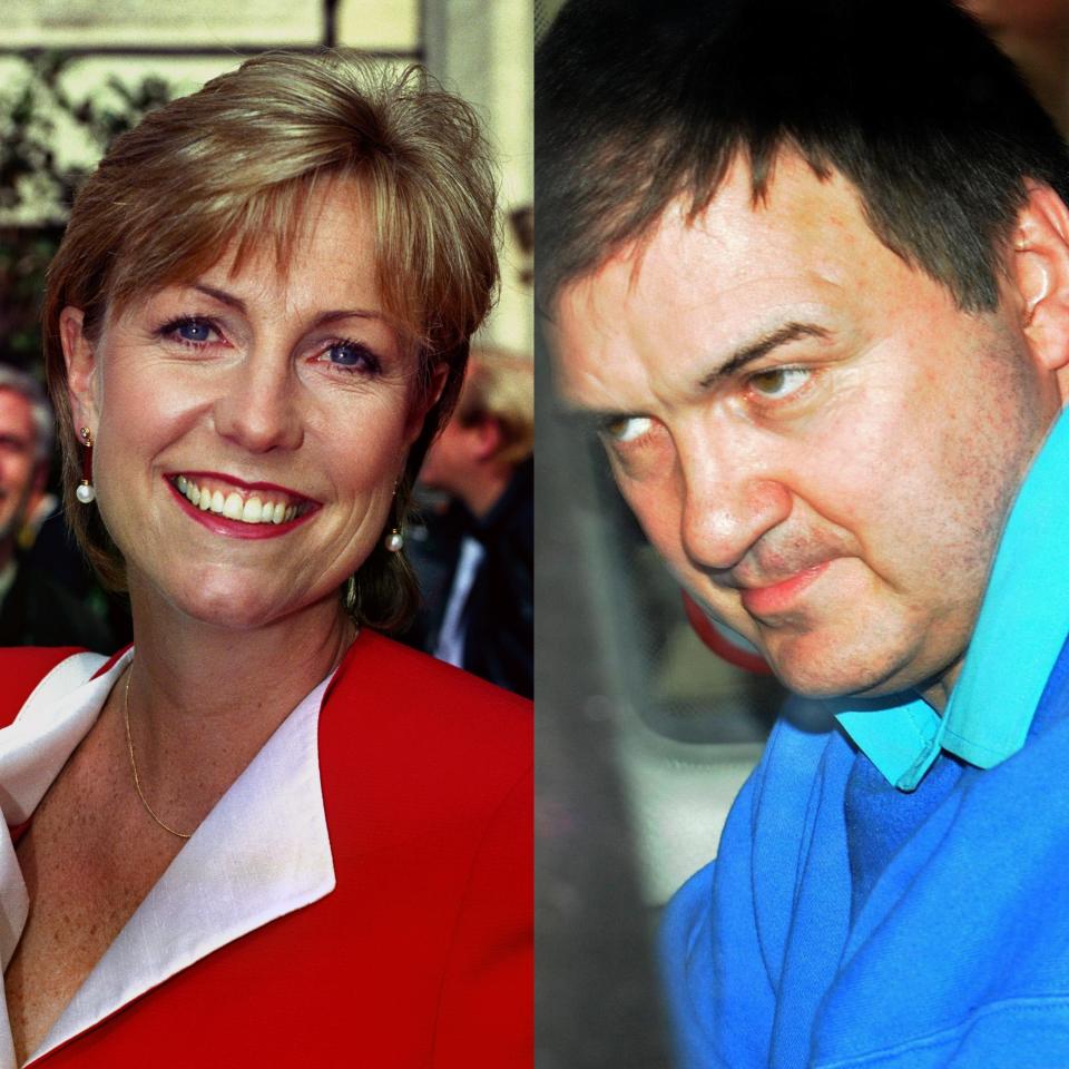 Jill Dando in the 1990s, and Barry George leaving the Old Bailey in London after he was cleared of murdering Jill Dando.