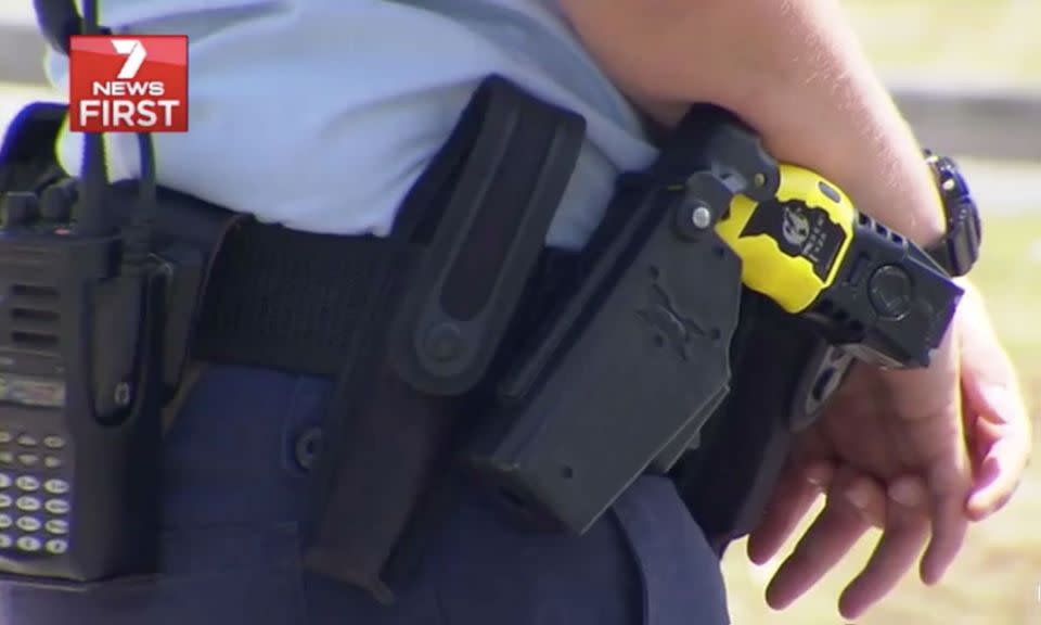 New tasers with extra reach are being deployed across Queensland. Source: 7 News