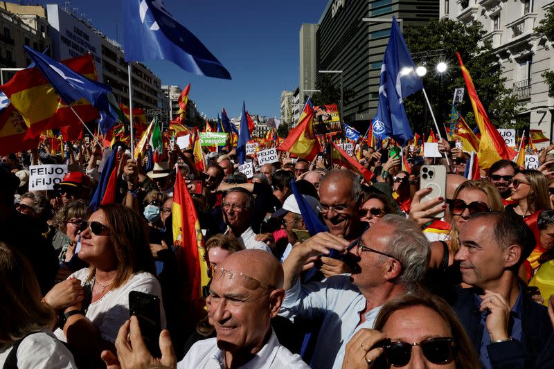Spain's opposition People's Party holds a rally against a possible amnesty for Catalan separatist leaders, Madrid