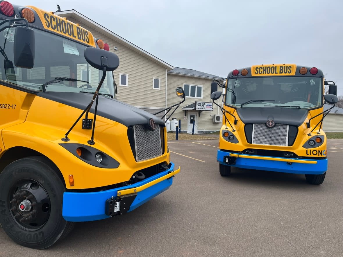 The North Rustico Lions Club can now be powered by electric school buses in the event of a power outage, thanks to a new pilot project.  (Wayne Thibodeau/CBC - image credit)