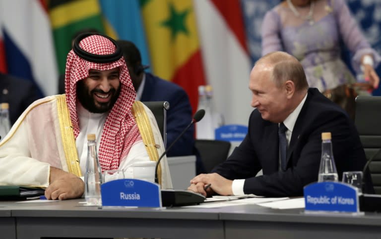 Saudi Crown Prince Mohammed bin Salman and Russia's President Vladimir Putin greeted each other like long lost friends