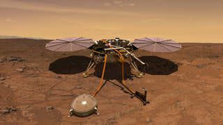 An artist's conception of the Mars' InSight lander.