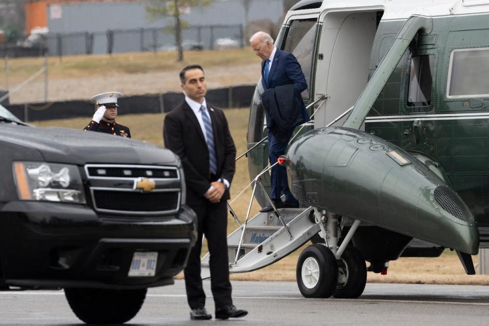 President Biden arrives at Walter Reed National Military Medical Center in Bethesda, Maryland (EPA)